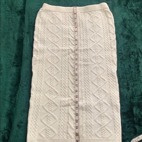 ASOS Ivory Cable Knit Pencil Skirt - Picture 12 of 14